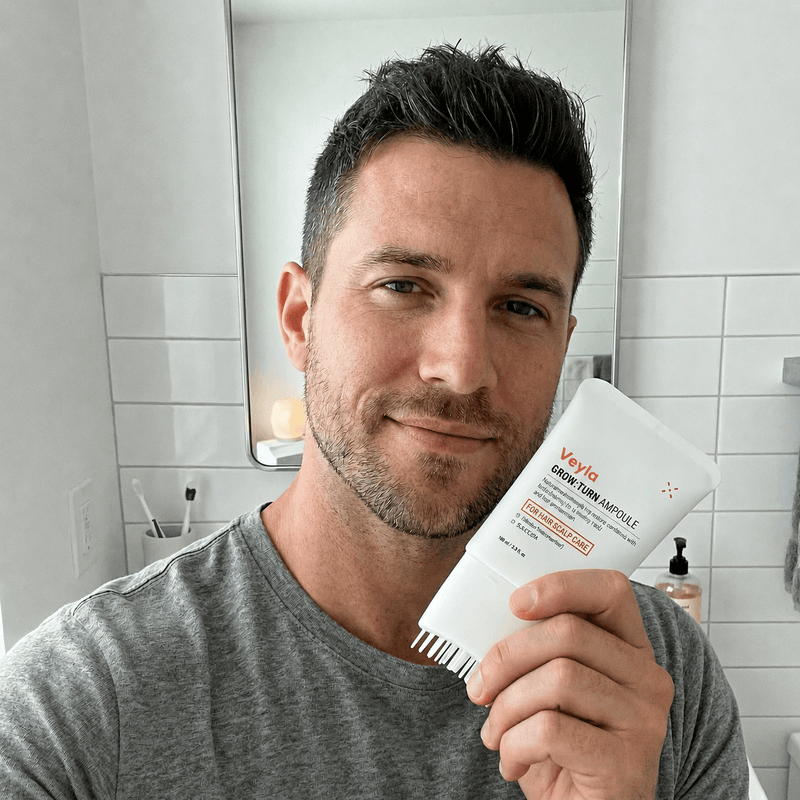 Kundin mit Veylla Haarserum